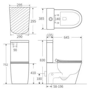 ROUND RIMLESS WC COMPLETE