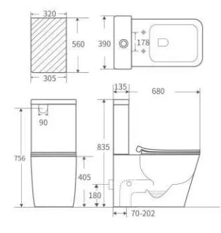 RECTA RIMLESS WC COMPLETE