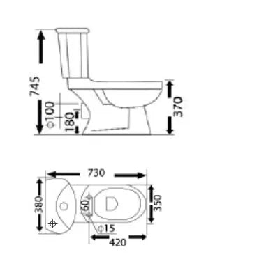 HARMONY COMPLETE P-TRAP 180MM SET TOILET