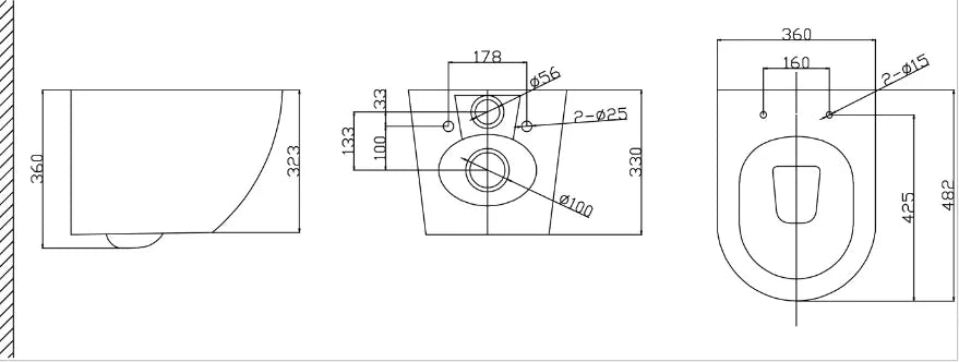 NAXOS RIMLESS WALL HUNG TOILET