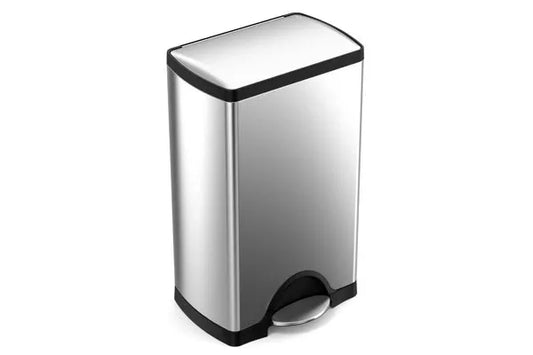 38L RECTANGULAR STEP CAN FINGERPRINT PROOF STAINLESS STEEL