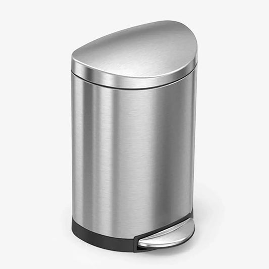 6L Semi-Round Step Can Brushed Stainless Steel Deluxe edition