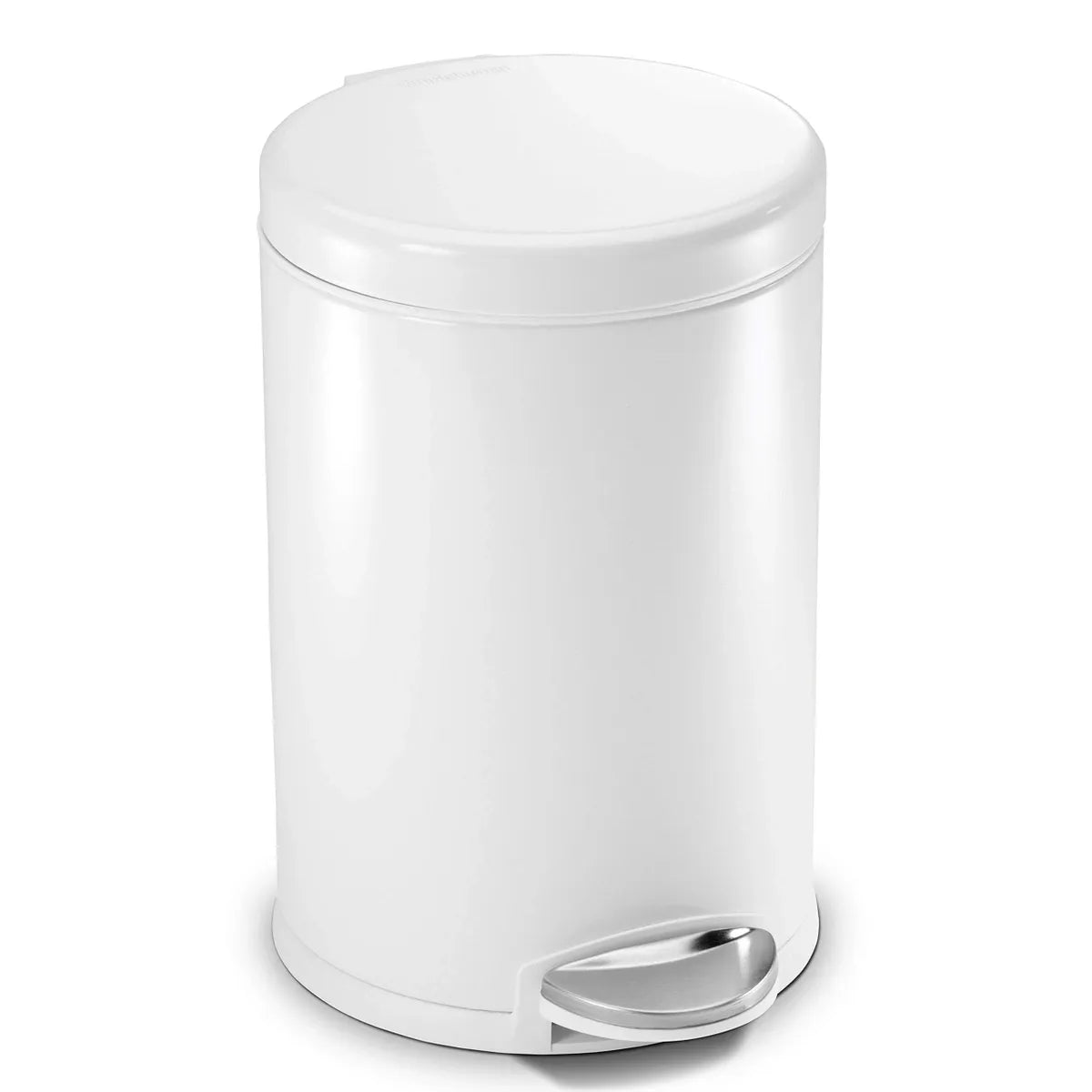 4.5L Mini Round Pedal Bin White Stainless Steel