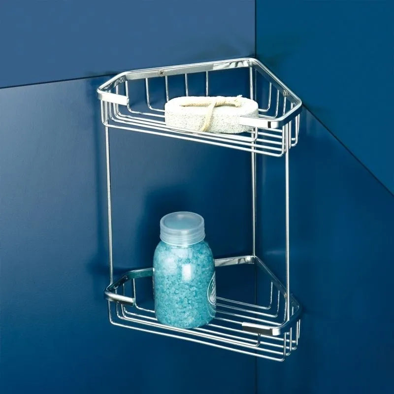 DOUBLE CORNER STORAGE BASKET KROM 17,5x17,5x26,5cm