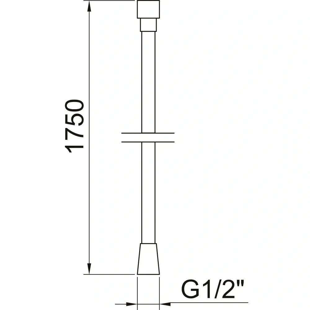 SILVER SHOWER HOSE PVC 1750MM