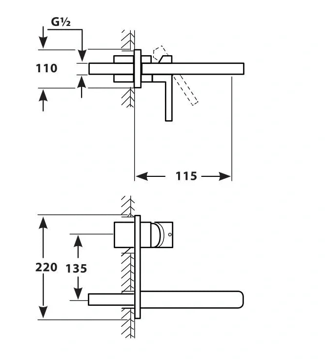 BUILT-IN OVAL BASIN MIXER