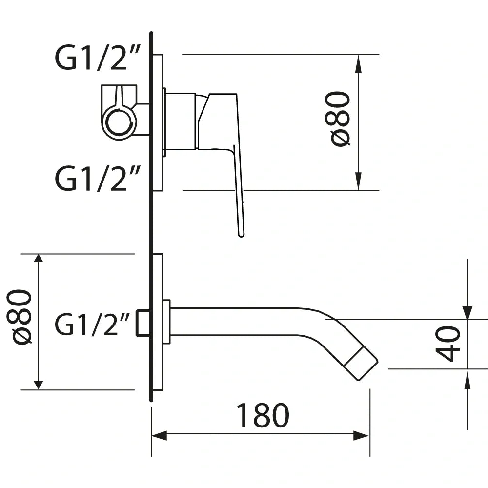 AGORA XTREME BLACK CONCEALED BASIN MIXER