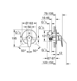 GROHE BAUEDGE SINGLE-LEVER SHOWER MIXER 1/2"