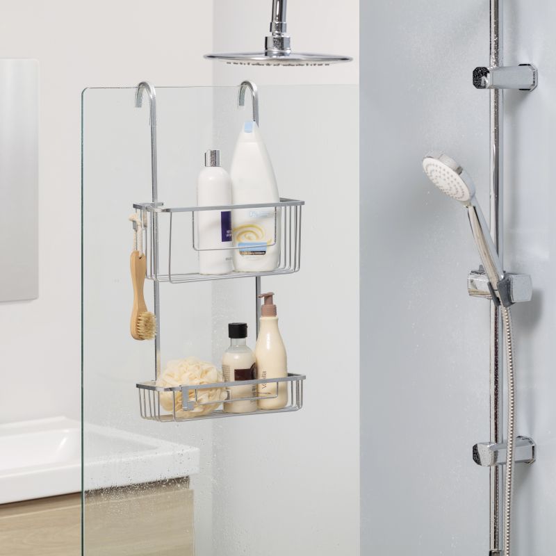 OVER DOOR SHOWER CADDY DOUBLE ALUMINIUM