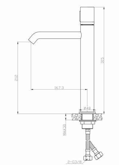 GOLD BASIN MIXER WITH WHITE HANDLE MARBLE